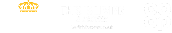 logo Corona, logo This is living, logo Co-op