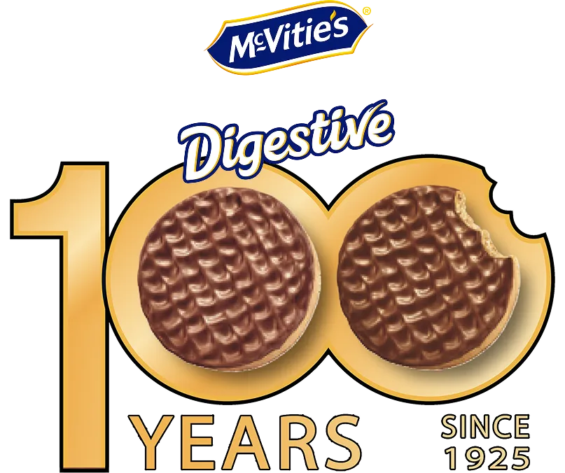 Logo choco digestive 100 years McVitie's